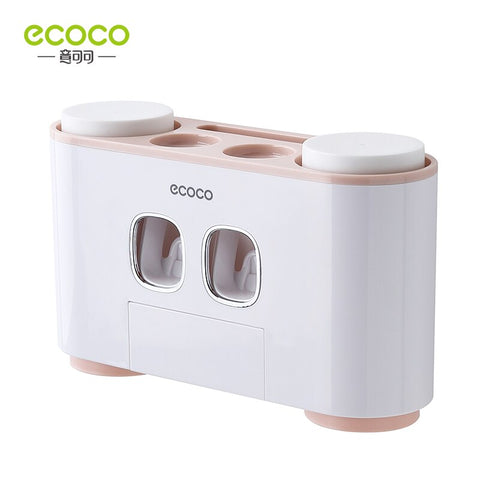 ECOCO Automatischer Zahnbürstenhalter mit Zahnpasta-Spender und Tasse