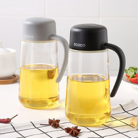 ECOCO 600/1000ml Oil Bottle Sauce Bottle Glass Bottles for Oil and Vinegar Creative Oil Dispenser for Kitchen Accessories 