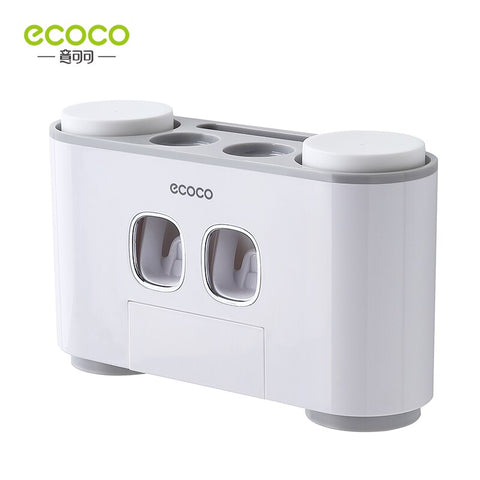 ECOCO Automatischer Zahnbürstenhalter mit Zahnpasta-Spender und Tasse