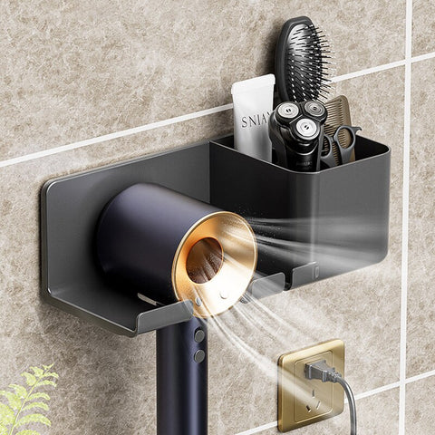 Salle de bain mural sèche-cheveux support douche Ecoco support de rangement auto-adhésif en plastique ménage salle de bain Organisation étagères